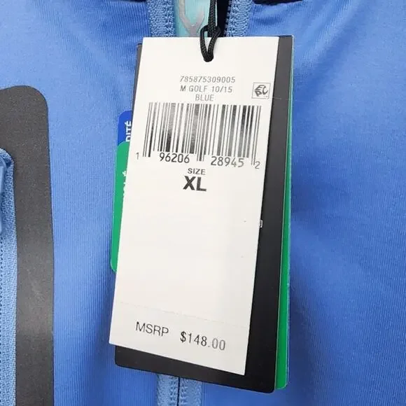 New NWT RLX Ralph Lauren Navy Light Blue Golf 1/4 Zip Micro Fleece Lined XL